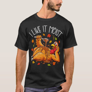 Camiseta Divertido Eu Gosto de Peru de Ação de Graças Úmido