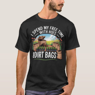 Camiseta Divertido Eu Passo o Tempo Livre com Enxadas Pesso