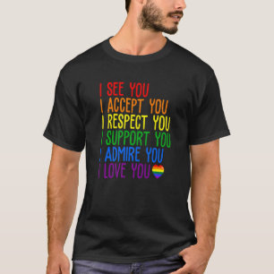 Camiseta Divertido Eu Vejo Aceitar Respeito Suporte Admire 