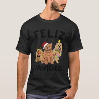 Camiseta Divertido Feliz Navidog Chow Chow presente para am