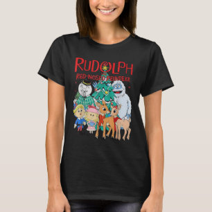 Camiseta Divertido Fofinho Rudolph O Renas Cerne Vermelho N