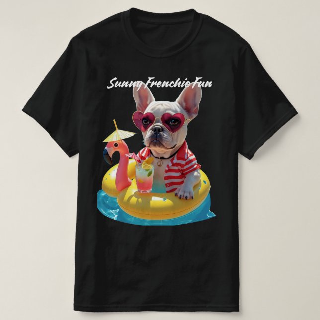 Camiseta Divertido Francês Ensolarado (Frente do Design)