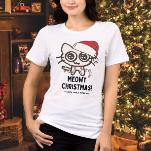 Camiseta Divertido Gato de Natal Papai Noel Engraçado