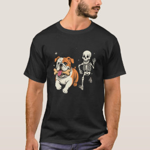 Camiseta Divertido Halloween French Bulldog Esqueleto Mar E