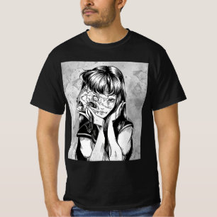 Camiseta Divertido Horror de Manga Anime Manga Olhos de Hal