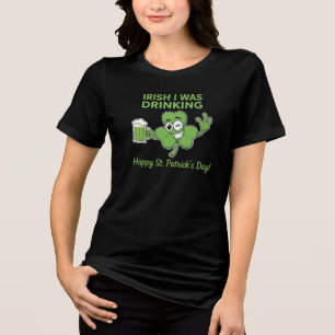 Camiseta Divertido Irlandês Eu Estava Bebendo Dia de São Pa