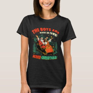 Camiseta Divertido Jesus Papai Noel Os Meninos Voltaram à C