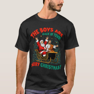 Camiseta Divertido Jesus Papai Noel Os Meninos Voltaram à C