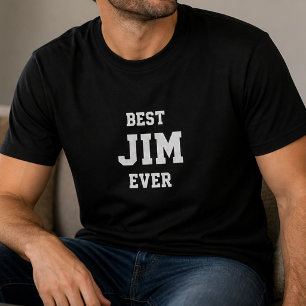 Camiseta Divertido Jim Personalizado Melhor Jim de Sempre A