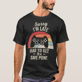 Camiseta Divertido Jogador Desculpe o Atraso Ponto de Salva