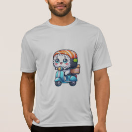Camiseta Divertido Kawaii Sushi no patinete de entrega