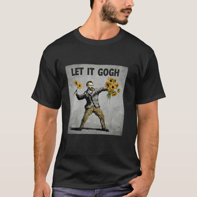 Camiseta Divertido Let It Gogh Vincent Van Gogh Noite Estre (Frente)