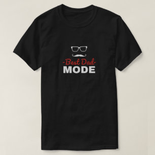 Camiseta Divertido modo de melhor pai moderno preto e branc