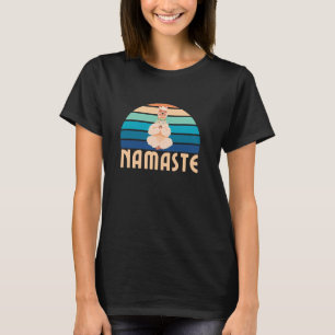 Camiseta Divertido Namaste Lhama Meditação Ioga Pose Cute A