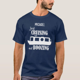 Camiseta Divertido Narrowboat Navegando e Bebendo