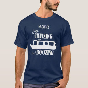 Camiseta Divertido Narrowboat Navegando e Bebendo
