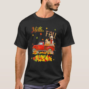 Camiseta Divertido Olá Outono Retriever Dourado Folha Outon