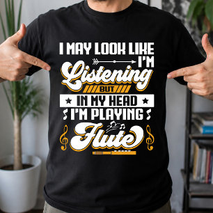 Camiseta Divertido Ouvindo Na Minha Cabeça Estou Tocando Mi