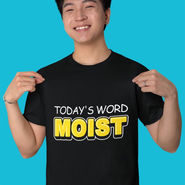 Camiseta Divertido Palavra de Hoje Tipografia Úmida (Criador carregado)