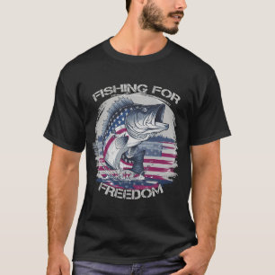 Camiseta Divertido Patriótico Pesca Vermelho Branco & Bruh