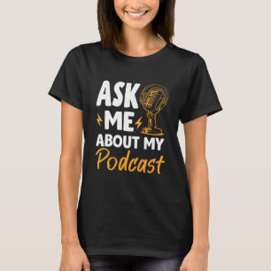 Camiseta Divertido Pergunte Sobre o Meu Conteúdo de Áudio P