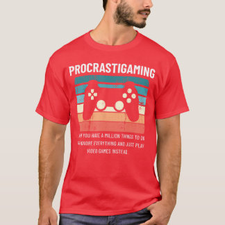 Camiseta Divertido Procrastigaming Jogador Video Game Jogos