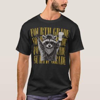 Camiseta Divertido Professor do Quarto Ano Guaxinim Feral d