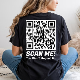 Camiseta Divertido QR Escaneie-me! Piada Divertida de Arrep