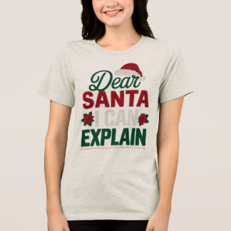 Camiseta Divertido Querido Papai Noel Posso Explicar Citaçã