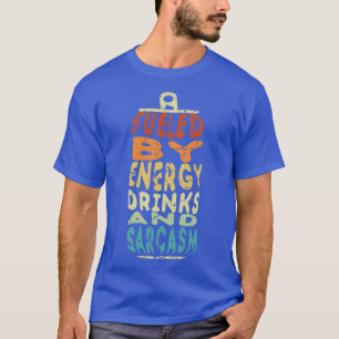 Camiseta Divertido Retro Alimentado Por Bebidas Energéticas