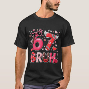 Camiseta Divertido Seis Sete 67 Meme 6 7 Bruh Dia dos Namor