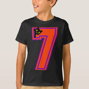 Camiseta Divertido Seis Sete 6 7 Dia das Bruxas Gato Preto