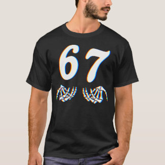 Camiseta Divertido Seis Sete 6 7 Meme 67 Mão de Esqueleto H
