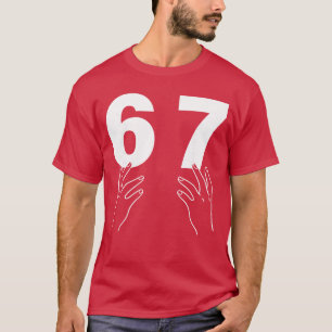 Camiseta Divertido Seis Sete 6 7 Meme Gen Alpha Gíria 67 Mã