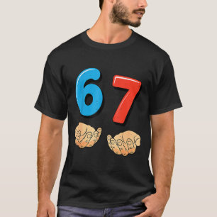 Camiseta Divertido Seis Sete 6 7 Meme Gen Alpha Gíria 67 Mã