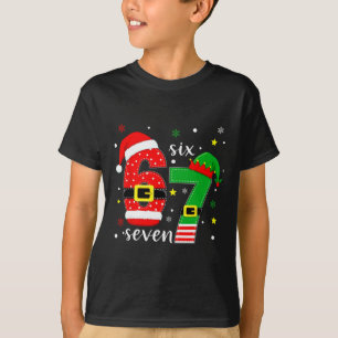 Camiseta Divertido Seis Sete 6 7 Meme Natal 67 Número Xmas