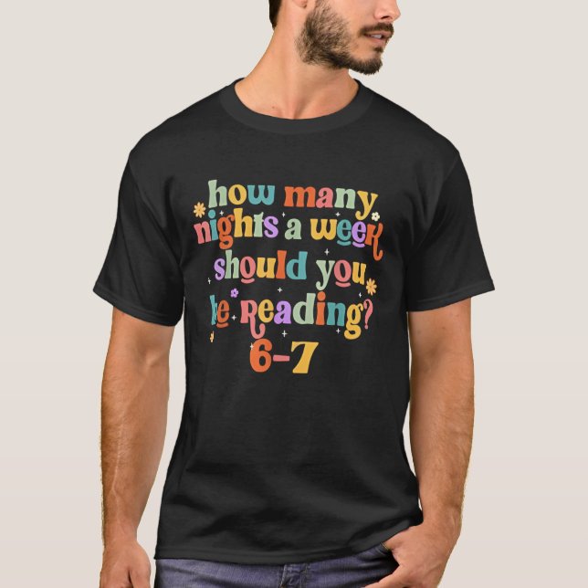 Camiseta Divertido Seis Sete 6 7 Meme Professor Design Leit (Frente)