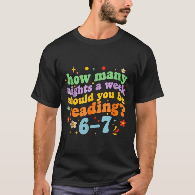 Camiseta Divertido Seis Sete 6 7 Meme Professor Design Leit (Frente)