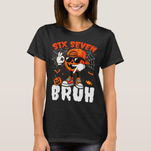 Camiseta Divertido Seis Sete Meme Brainrot Abóbora Crianças