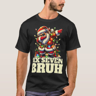 Camiseta Divertido Seis Sete Natal 6-7 Meme Papai Noel 6 7