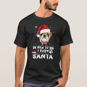 Camiseta Divertido Seja Bom Para Mim Eu Conheço o Papai Noe
