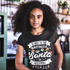 Camiseta Divertido Seja gentil com os Papais noeis do garço