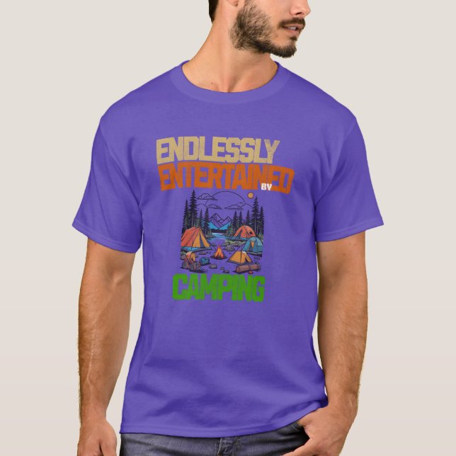 Camiseta Divertido sem Fim pelo Camping vintage (Frente)