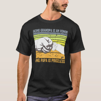 Camiseta Divertido Ser Vovô É Uma Honra Ser Papai É Pricel
