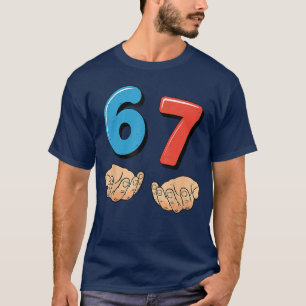 Camiseta Divertido Si Seven 6 7 Meme Gen Alpha Gíria 67 Mão