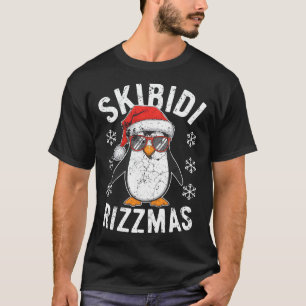 Camiseta Divertido Skibidi Rizzmas Natal Rizz Papai Noel C