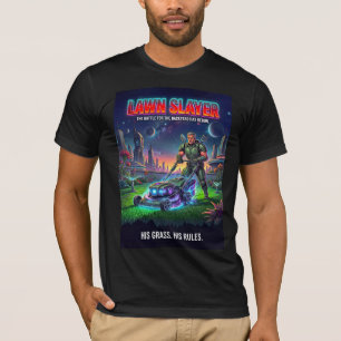 Camiseta Divertido Soldado Espacial Aparando a Grama Tatica