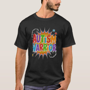 Camiseta Divertido Super Guerreiro Autista Herói Professor