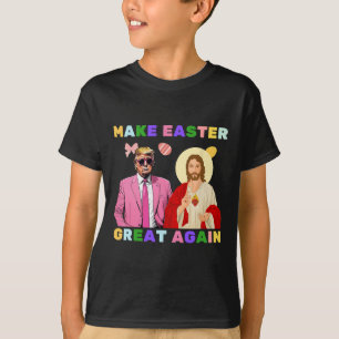 Camiseta Divertido Trump Jesus Cristo Faça a Páscoa Grande