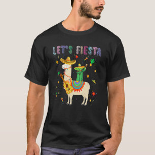 Camiseta Divertido Vamos Festa Sombrero Lhamas Cacto Mexica